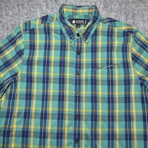 Alaskan Hardgear by Duluth Trading Co. XL Tall‎ Short Sleeve Button Green Plaid